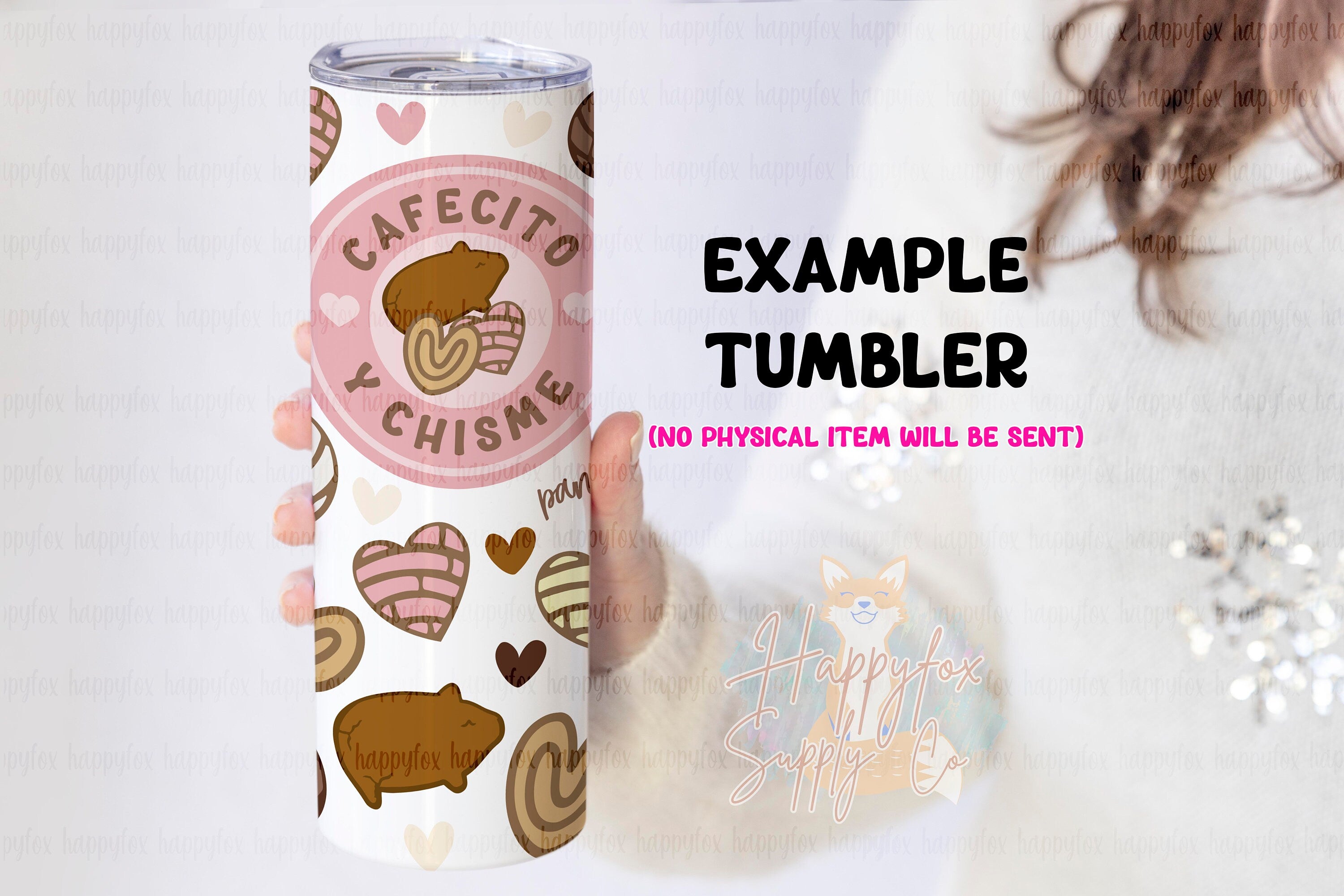 Cafecito Y Chisme 20oz Skinny Tumbler Wrap Sublimation 300 DPI Straight Tumbler Wrap PNG Conchas Digital Wrap Maranitos Pan Dulce