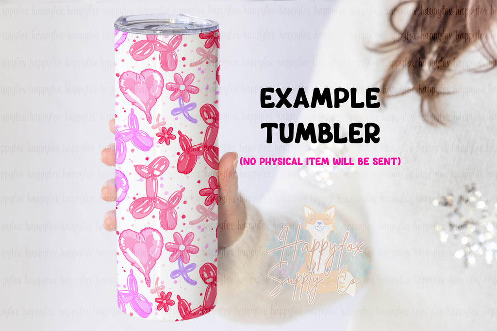 Digital File Balloon Animals Tumbler Wrap JPG Files For Tumblers Seamless Wrap Tumbler Wrap | Digital Wrap Sublimation Valentine Kids Dog
