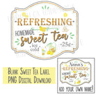 High Quality Customizable Sweet Tea Label PNG | Waterslide | Sublimation | Printable Vinyl - Happyfox Supply Co