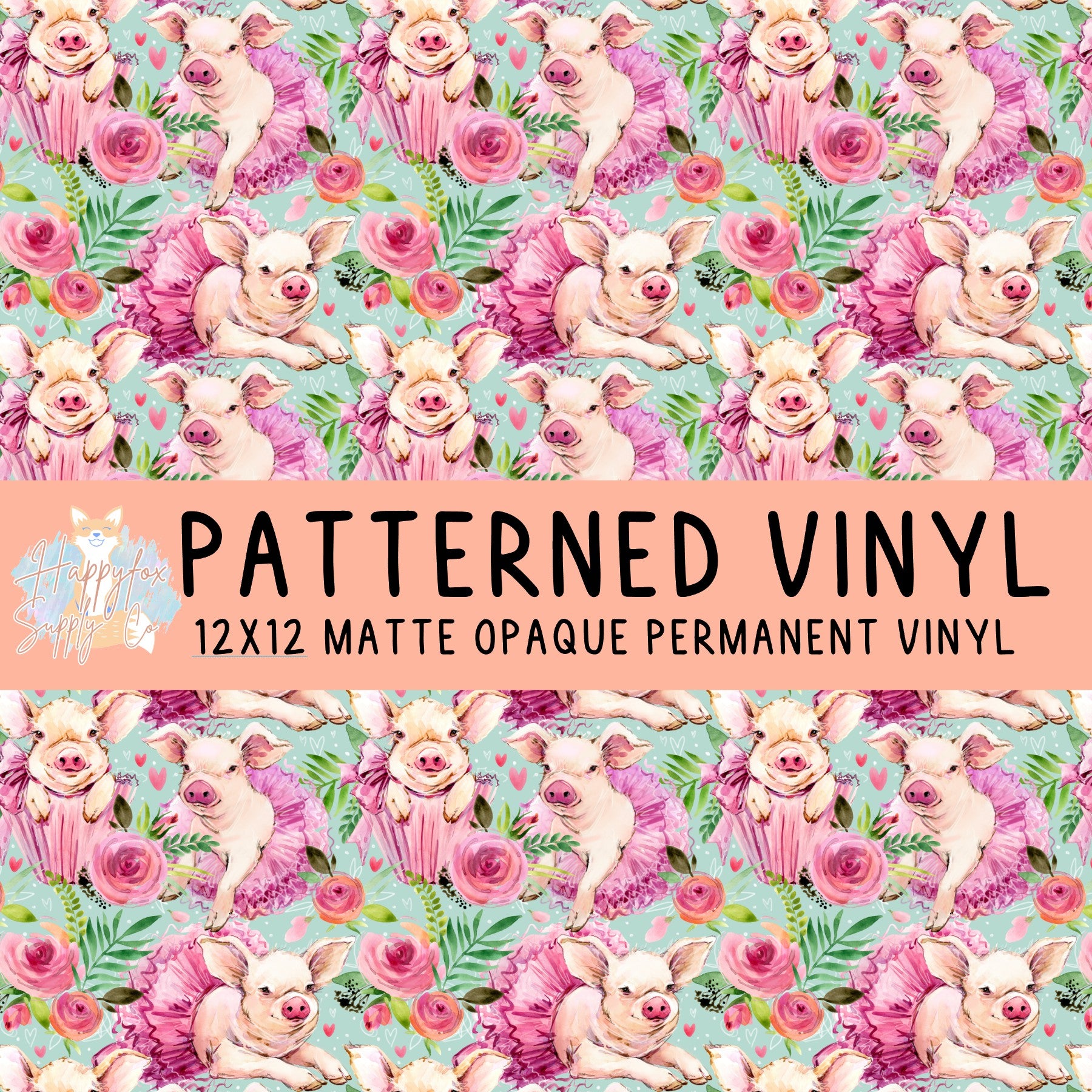 12x12 Permanent Patterned Vinyl - Leopard Pink